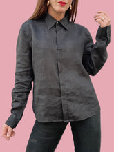 Charger l'image dans la galerie, Chemisier "seconde" Émilia - Gris anthracite. Taille L, 40, 42. Armani. Made in Italy