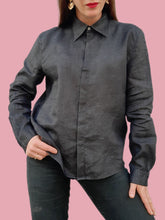 Charger l'image dans la galerie, Chemisier "seconde" Émilia - Gris anthracite. Taille L, 40, 42. Armani. Made in Italy