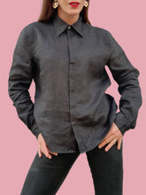 Charger l'image dans la galerie, Chemisier "seconde" Émilia - Gris anthracite. Taille L, 40, 42. Armani. Made in Italy