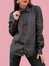 Charger l'image dans la galerie, Chemisier "seconde" Émilia - Gris anthracite. Taille L, 40, 42. Armani. Made in Italy