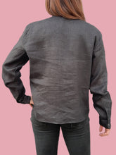 Charger l'image dans la galerie, Chemisier "seconde" Émilia - Gris anthracite. Taille L, 40, 42. Armani. Made in Italy