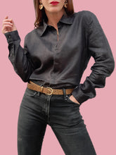 Charger l'image dans la galerie, Chemisier "seconde" Émilia - Gris anthracite. Taille L, 40, 42. Armani. Made in Italy