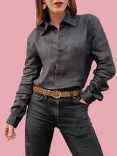 Charger l'image dans la galerie, Chemisier "seconde" Émilia - Gris anthracite. Taille L, 40, 42. Armani. Made in Italy