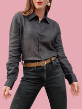 Charger l'image dans la galerie, Chemisier "seconde" Émilia - Gris anthracite. Taille L, 40, 42. Armani. Made in Italy