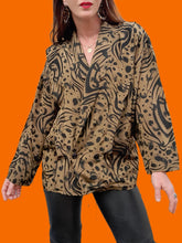 Charger l'image dans la galerie, Veste vintage Ysaline - Croisée à imprimé animalier. Taille XXL, 44, 46. Made in France
