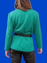 Charger l'image dans la galerie, Cardigan vintage Suzie - Vert texturé. Taille M, 38, 40. Donna de Vincente. Made in Italy