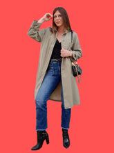 Charger l'image dans la galerie, Trench-coat vintage Adèle - Vert kaki doublé et fourrure fantaisie. Taille S, 36, 38. JK Viola. Made in France