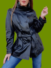 Charger l'image dans la galerie, Veste vintage Ilda - Cuir d'agneau noir. Taille M, 38, 40. YKS Leather