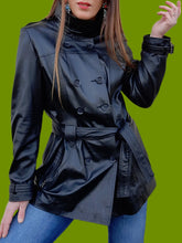 Charger l'image dans la galerie, Veste vintage Ilda - Cuir d'agneau noir. Taille M, 38, 40. YKS Leather