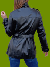 Charger l'image dans la galerie, Veste vintage Ilda - Cuir d'agneau noir. Taille M, 38, 40. YKS Leather