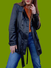 Charger l'image dans la galerie, Veste vintage Ilda - Cuir d'agneau noir. Taille M, 38, 40. YKS Leather