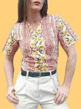 Charger l'image dans la galerie, Chemisier vintage Fanny - Style Provençal fleuri. Taille S, 36, 38