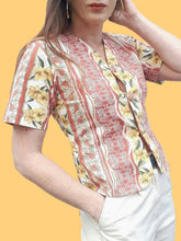 Charger l'image dans la galerie, Chemisier vintage Fanny - Style Provençal fleuri. Taille S, 36, 38