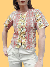 Charger l'image dans la galerie, Chemisier vintage Fanny - Style Provençal fleuri. Taille S, 36, 38