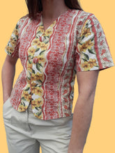 Charger l'image dans la galerie, Chemisier vintage Fanny - Style Provençal fleuri. Taille S, 36, 38