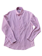 Charger l'image dans la galerie, Chemise "Seconde" Olivier - Blanche à fines rayures roses. Fitted. Taille L, 40, 42. Calvin Klein.