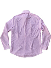 Charger l'image dans la galerie, Chemise "Seconde" Olivier - Blanche à fines rayures roses. Fitted. Taille L, 40, 42. Calvin Klein.