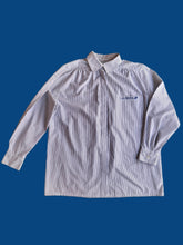 Charger l'image dans la galerie, Chemise vintage Martin - Blanc à rayures bleues à logo. Taille L, 40, 42. La poste. C. Bocage.