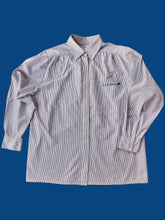 Charger l'image dans la galerie, Chemise vintage Martin - Blanc à rayures bleues à logo. Taille L, 40, 42. La poste. C. Bocage.
