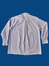 Charger l'image dans la galerie, Chemise vintage Martin - Blanc à rayures bleues à logo. Taille L, 40, 42. La poste. C. Bocage.