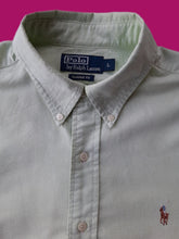 Charger l'image dans la galerie, Chemise "Seconde" Lionnel - Vert pâle à logo brodé en couleur. Taille L, 40, 42. Polo Ralph Lauren.