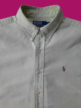 Charger l'image dans la galerie, Chemise "Seconde" Lionnel - Vert pâle à logo brodé en couleur. Taille L, 40, 42. Polo Ralph Lauren.