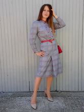 Charger l'image dans la galerie, Robe vintage Magda - Imprimé Prince-de-Galles. Taille M, 38, 40. Françoise de France.