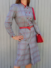 Charger l'image dans la galerie, Robe vintage Magda - Imprimé Prince-de-Galles. Taille M, 38, 40. Françoise de France.