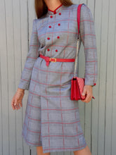 Charger l'image dans la galerie, Robe vintage Magda - Imprimé Prince-de-Galles. Taille M, 38, 40. Françoise de France.