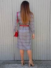 Charger l'image dans la galerie, Robe vintage Magda - Imprimé Prince-de-Galles. Taille M, 38, 40. Françoise de France.