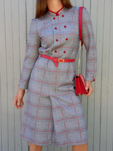 Charger l'image dans la galerie, Robe vintage Magda - Imprimé Prince-de-Galles. Taille M, 38, 40. Françoise de France.