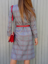 Charger l'image dans la galerie, Robe vintage Magda - Imprimé Prince-de-Galles. Taille M, 38, 40. Françoise de France.