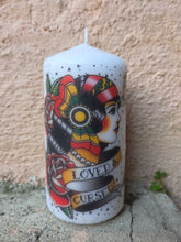 Charger l'image dans la galerie, Bougie grand format - Tattoo old school. Pillar Candle. Temerity Jones.

