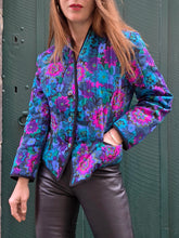 Charger l'image dans la galerie, Veste molletonnée vintage Anna - Imprimé floral éclatant. Taille L, 40, 42. Weill
