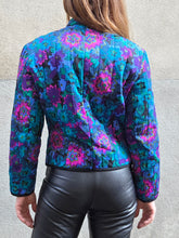 Charger l'image dans la galerie, Veste molletonnée vintage Anna - Imprimé floral éclatant. Taille L, 40, 42. Weill
