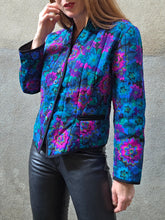 Charger l'image dans la galerie, Veste molletonnée vintage Anna - Imprimé floral éclatant. Taille L, 40, 42. Weill
