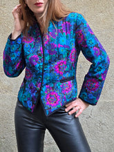 Charger l'image dans la galerie, Veste molletonnée vintage Anna - Imprimé floral éclatant. Taille L, 40, 42. Weill
