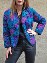 Charger l'image dans la galerie, Veste molletonnée vintage Anna - Imprimé floral éclatant. Taille L, 40, 42. Weill
