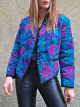 Charger l'image dans la galerie, Veste molletonnée vintage Anna - Imprimé floral éclatant. Taille L, 40, 42. Weill
