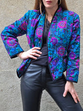 Charger l'image dans la galerie, Veste molletonnée vintage Anna - Imprimé floral éclatant. Taille L, 40, 42. Weill
