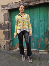 Charger l'image dans la galerie, Veste vintage Ilyana - En tweed texturé aux couleurs lumineuses. XS, 34, 36. David Pallas Paris. Made in France

