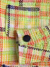 Charger l'image dans la galerie, Veste vintage Ilyana - En tweed texturé aux couleurs lumineuses. XS, 34, 36. David Pallas Paris. Made in France
