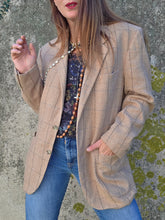 Charger l'image dans la galerie, Blazer boyish vintage Swan - Tweed beige et gris.Taille XL, 42, 44. Cerruti 1881. Made in Switzerland.
