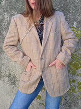 Charger l'image dans la galerie, Blazer boyish vintage Swan - Tweed beige et gris.Taille XL, 42, 44. Cerruti 1881. Made in Switzerland.
