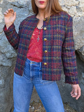 Charger l'image dans la galerie, Veste vintage Clarisse - Tweed de laine texturé. Taille M, 38, 40. Nathalie Andersen. Made in France
