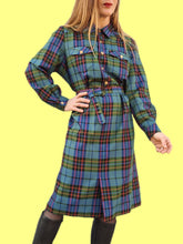 Charger l&#39;image dans la galerie, Robe vintage Lisa - Carreaux colorés. Taille M, 38, 40. Guy Dubouis. Made in France
