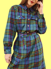 Charger l&#39;image dans la galerie, Robe vintage Lisa - Carreaux colorés. Taille M, 38, 40. Guy Dubouis. Made in France
