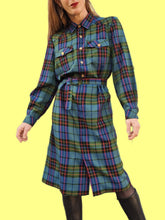 Charger l&#39;image dans la galerie, Robe vintage Lisa - Carreaux colorés. Taille M, 38, 40. Guy Dubouis. Made in France
