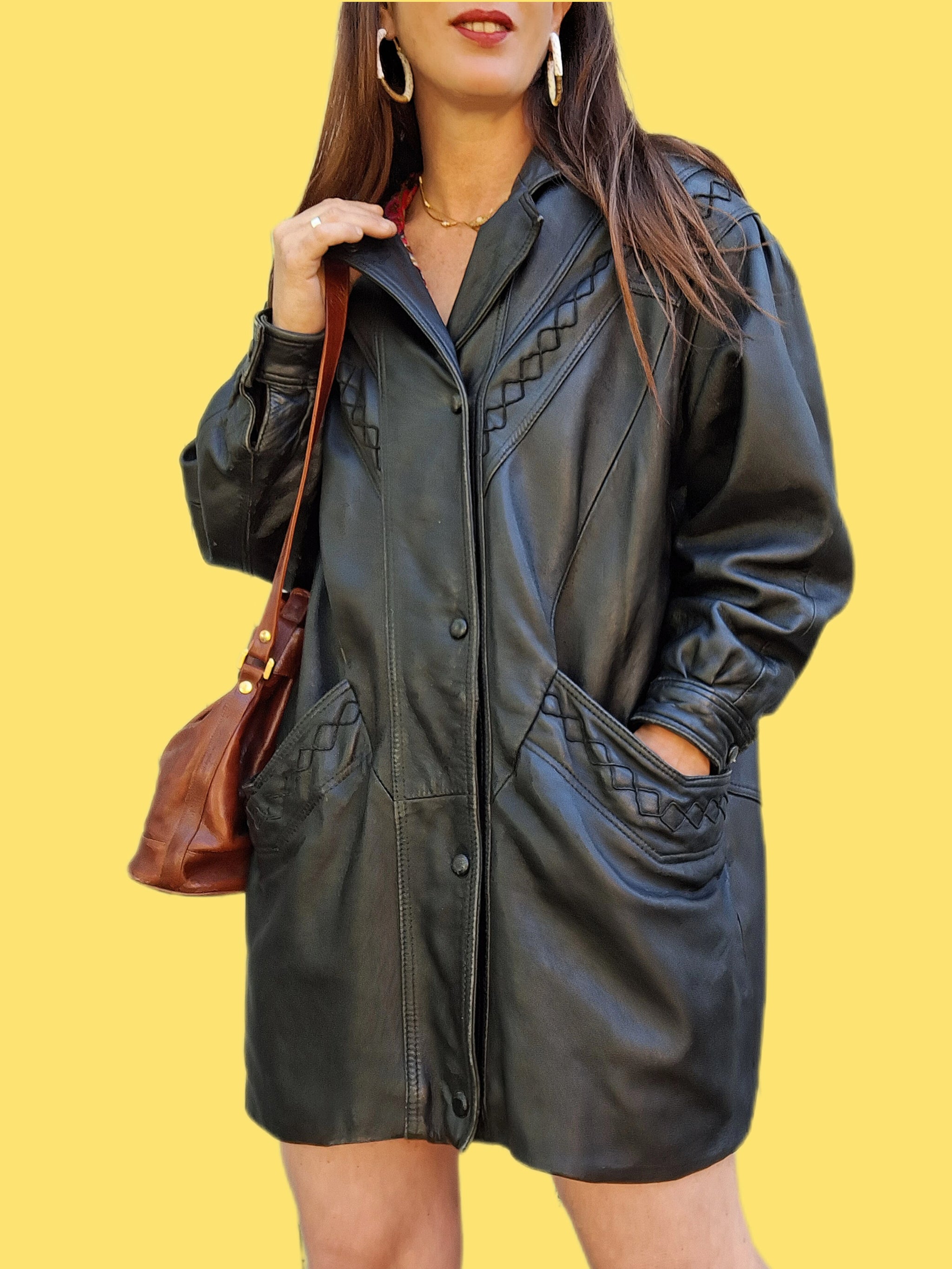 Cuir Vintage Veste Cuir Large Veste Cuir Homme Veste Large Vintage