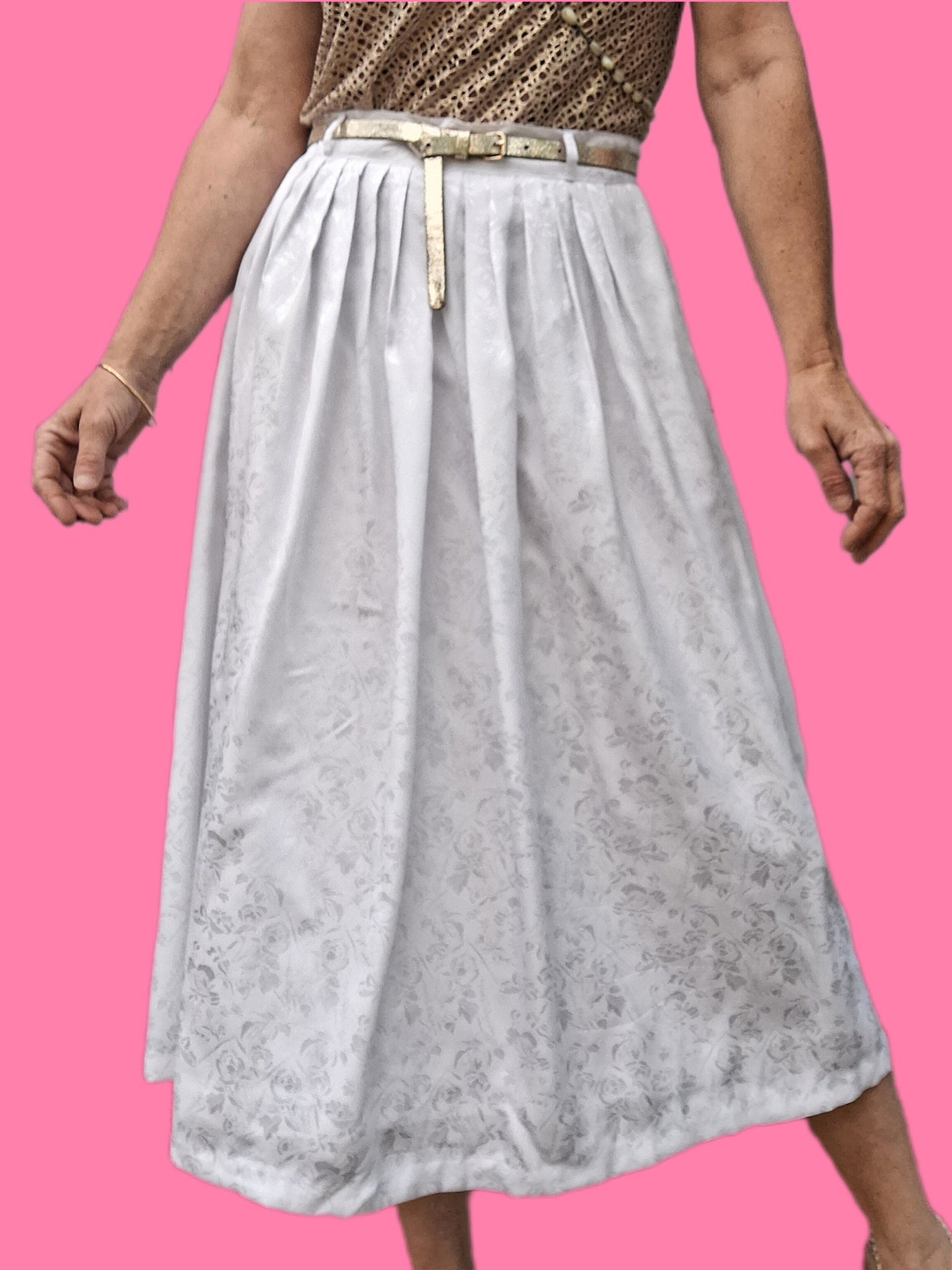 YouLookAmazing - Robe vintage des années 1970, Robe beige Brune Motif YouLookAmazing - Robe vintage des années 1970, Robe beige Brune Motif